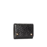 Petit portefeuille à rabat en cuir Monogram - Noir
