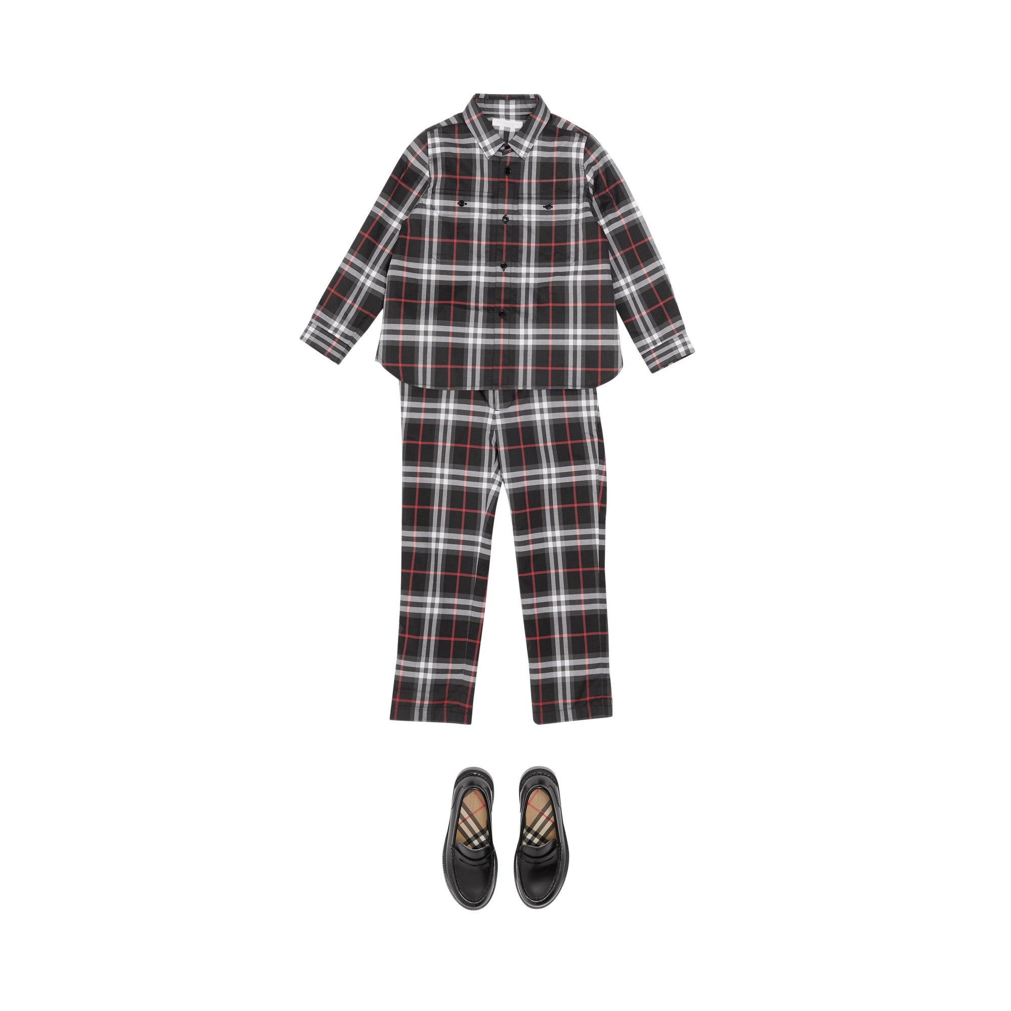 Chemise en coton vintage check - Noir