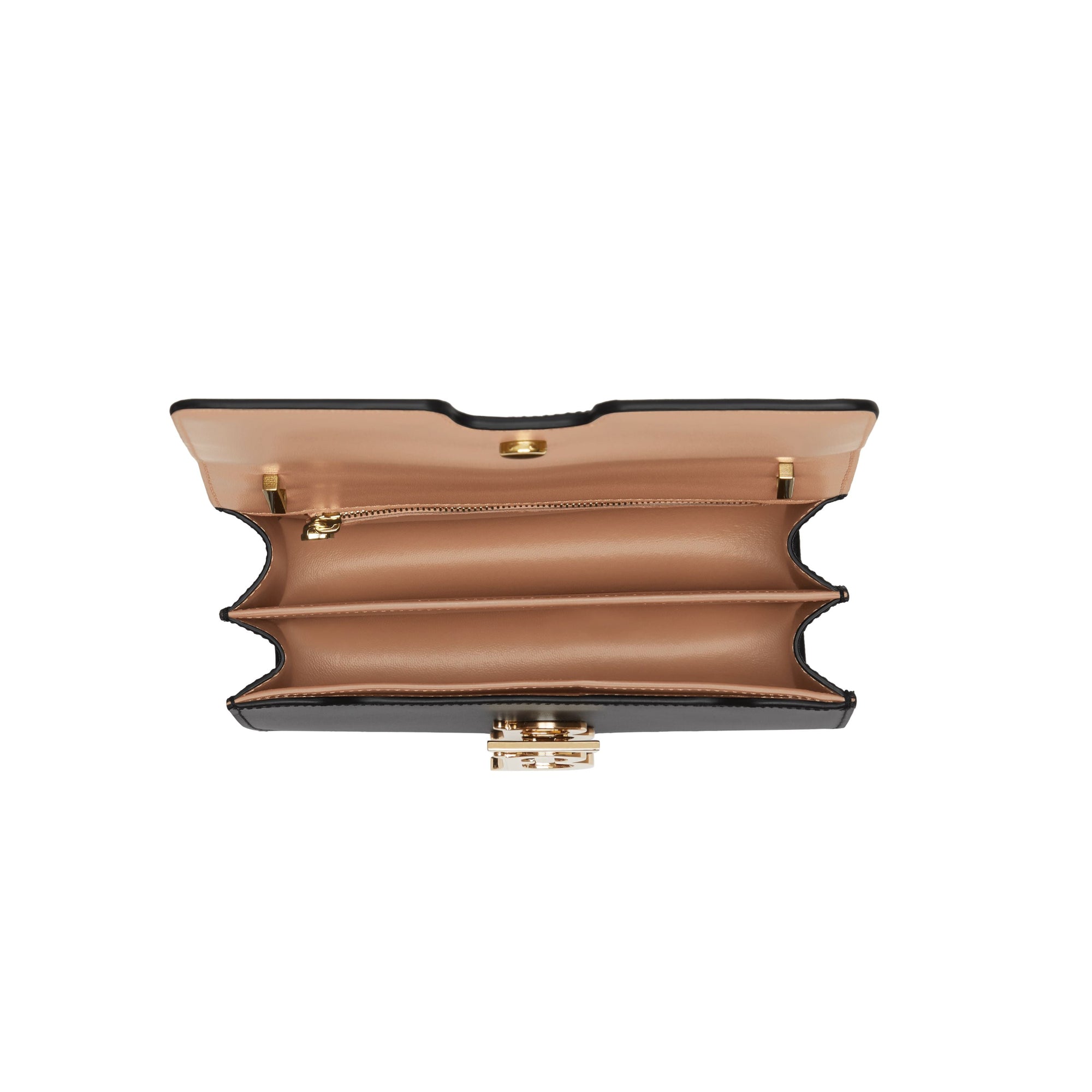LIGHT CAMEL/BLACK Petit sac TB en cuir