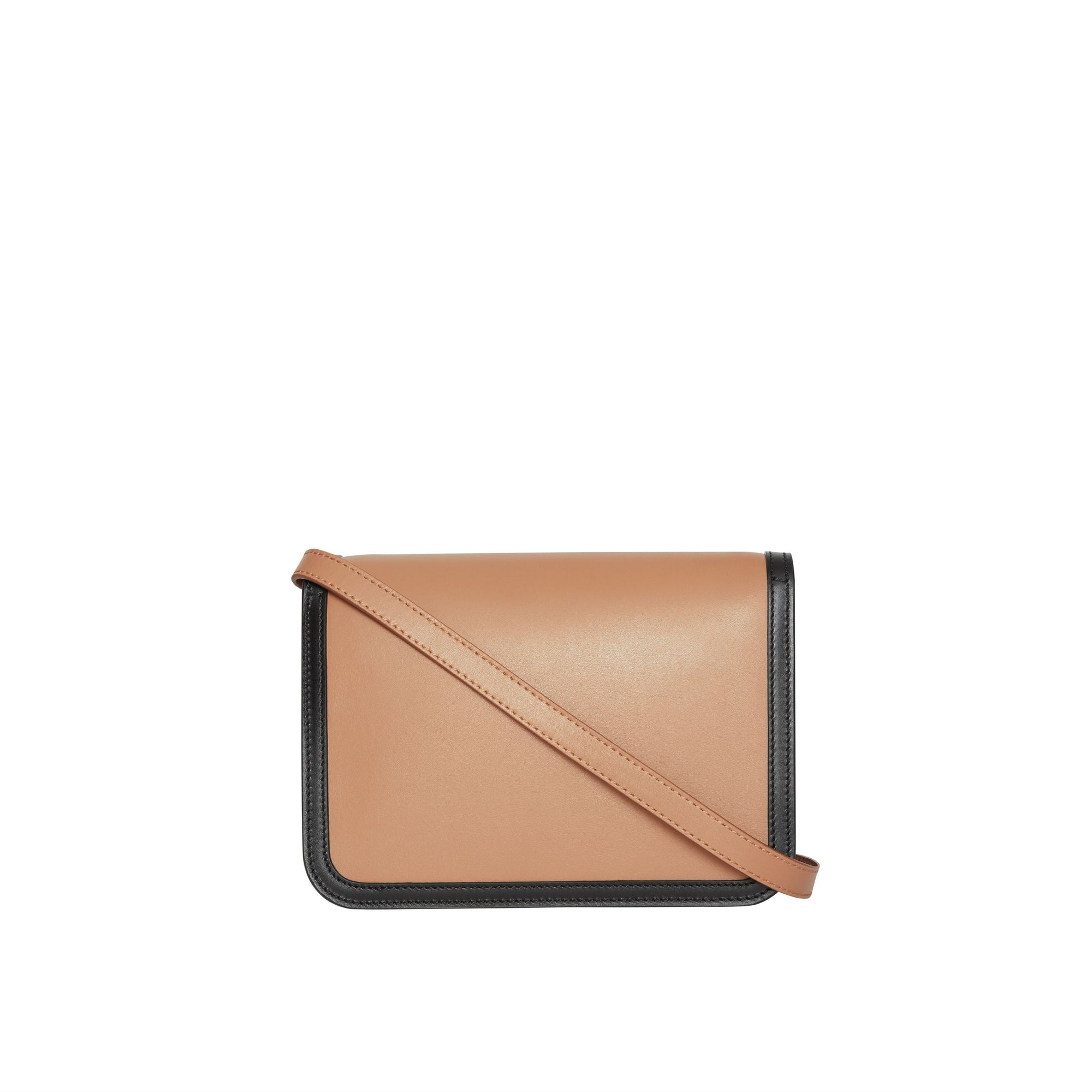 LIGHT CAMEL/BLACK Petit sac TB en cuir
