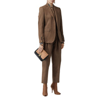 LIGHT CAMEL/BLACK Petit sac TB en cuir