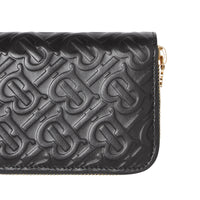 Portefeuille zippé en cuir Monogram - Noir