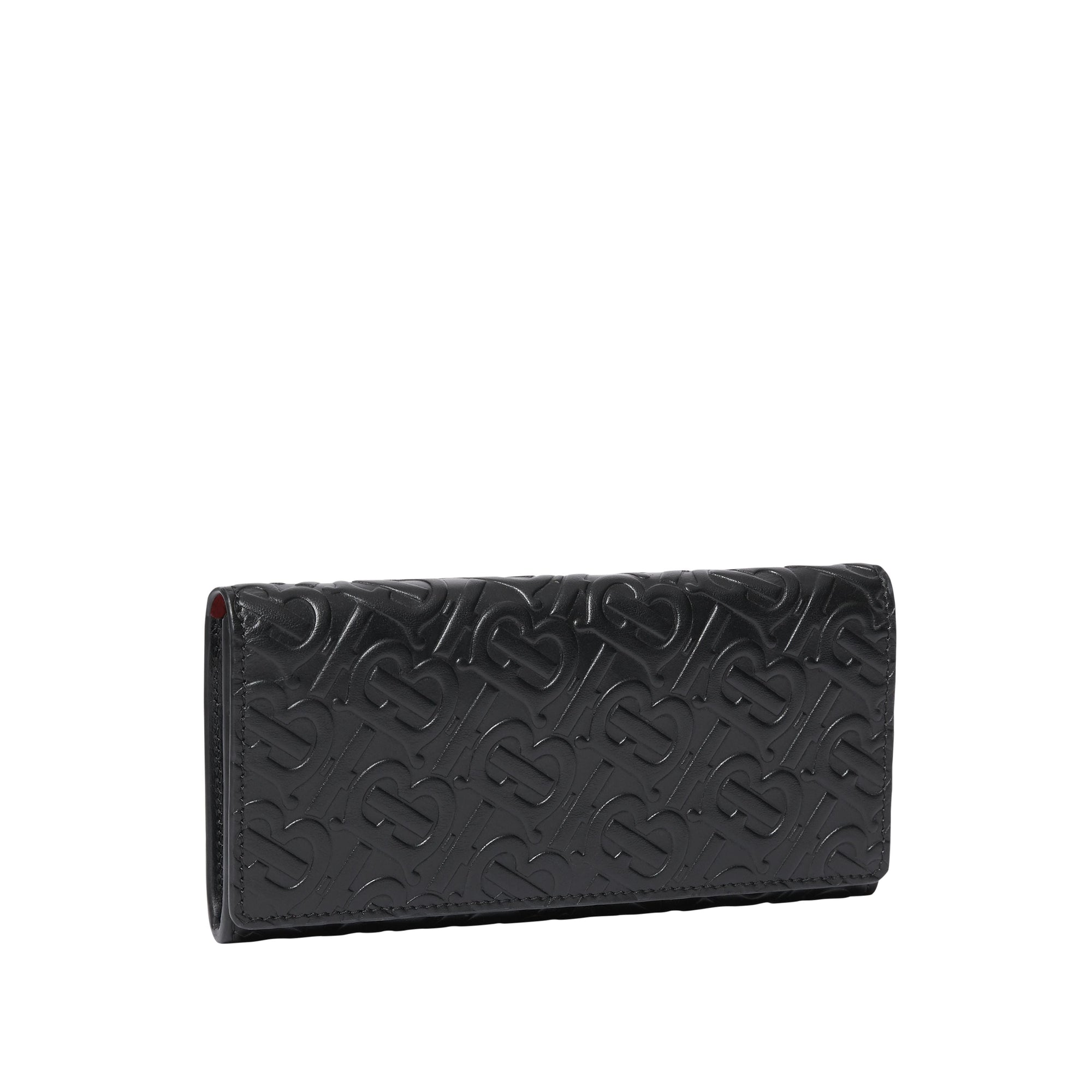 Portefeuille continental en cuir Monogram - Noir