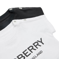 BLACK/WHITE CN Coffret cadeau quatre pièces pour bébé en coton avec logo imprimé