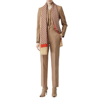 Maxi écharpe légère en cachemire monogram - Vermillon