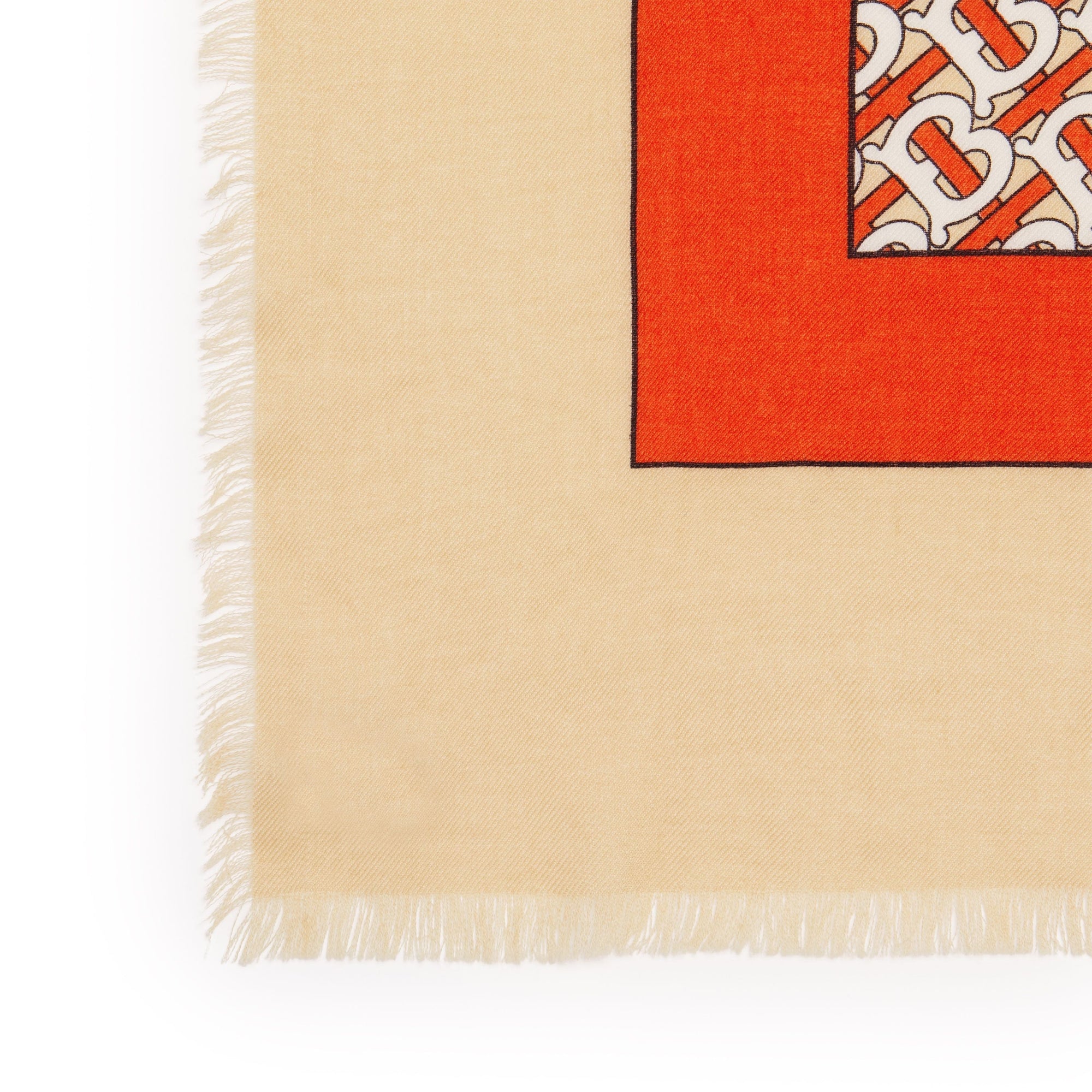 Maxi écharpe légère en cachemire monogram - Vermillon