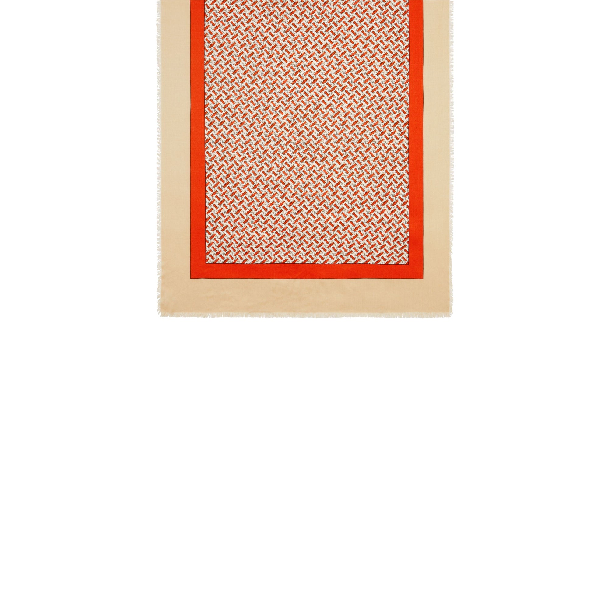 Maxi écharpe légère en cachemire monogram - Vermillon