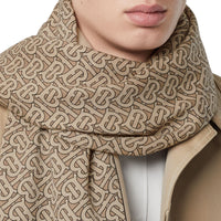 PALE CAMEL Écharpe légère en cachemire Monogram