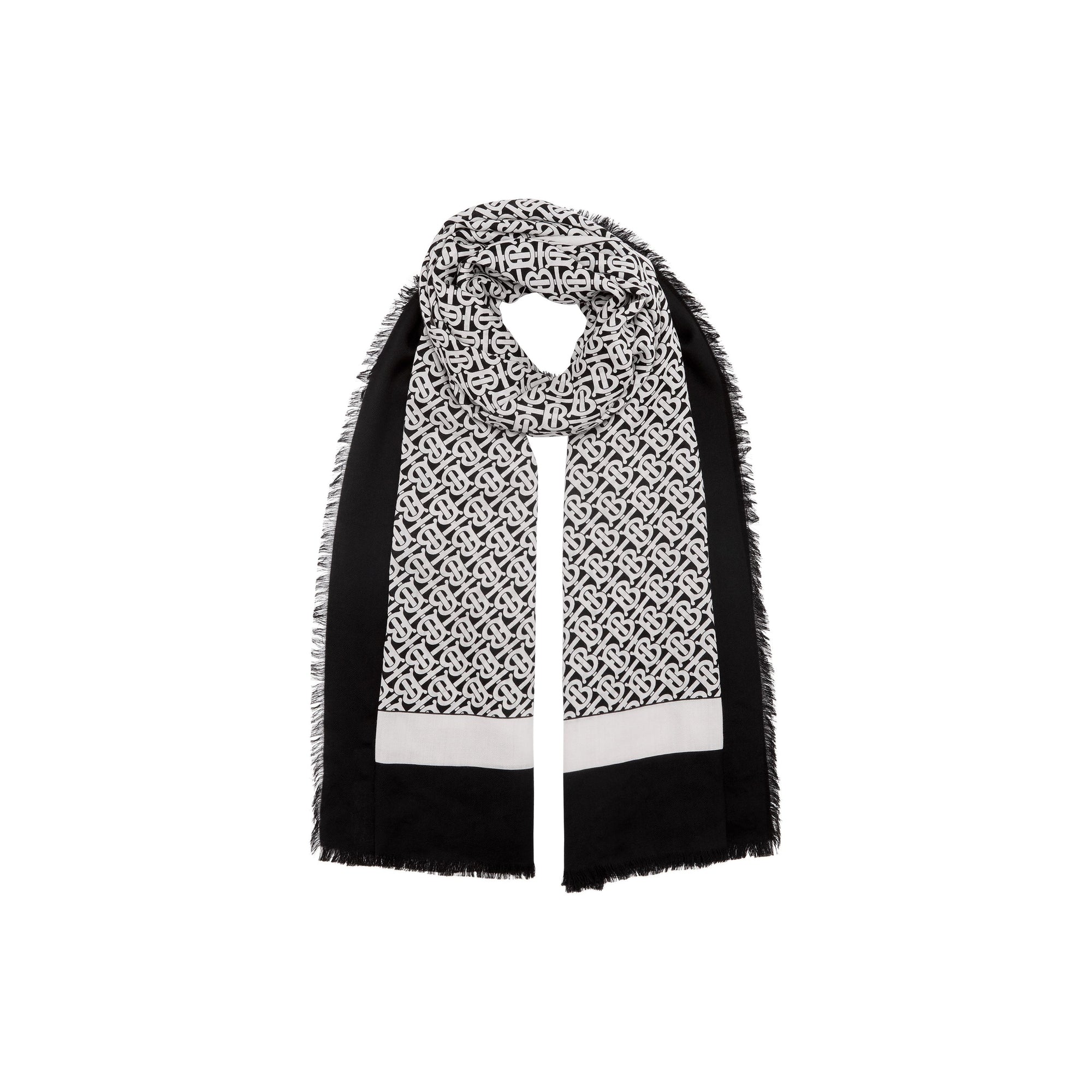 Maxi écharpe légère en cachemire Monogram - Monochrome