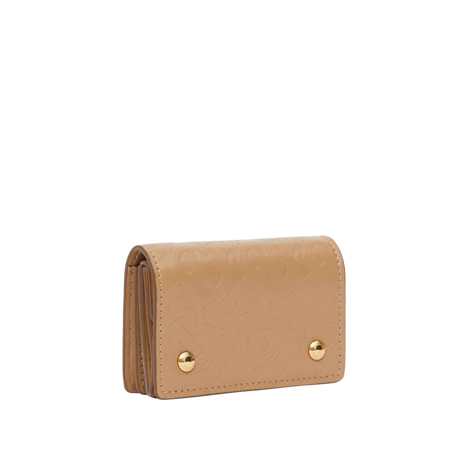 Porte-cartes en cuir monogram - Camel clair