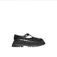 BLACK Salomés en cuir embossé