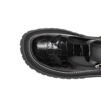 BLACK Salomés en cuir embossé