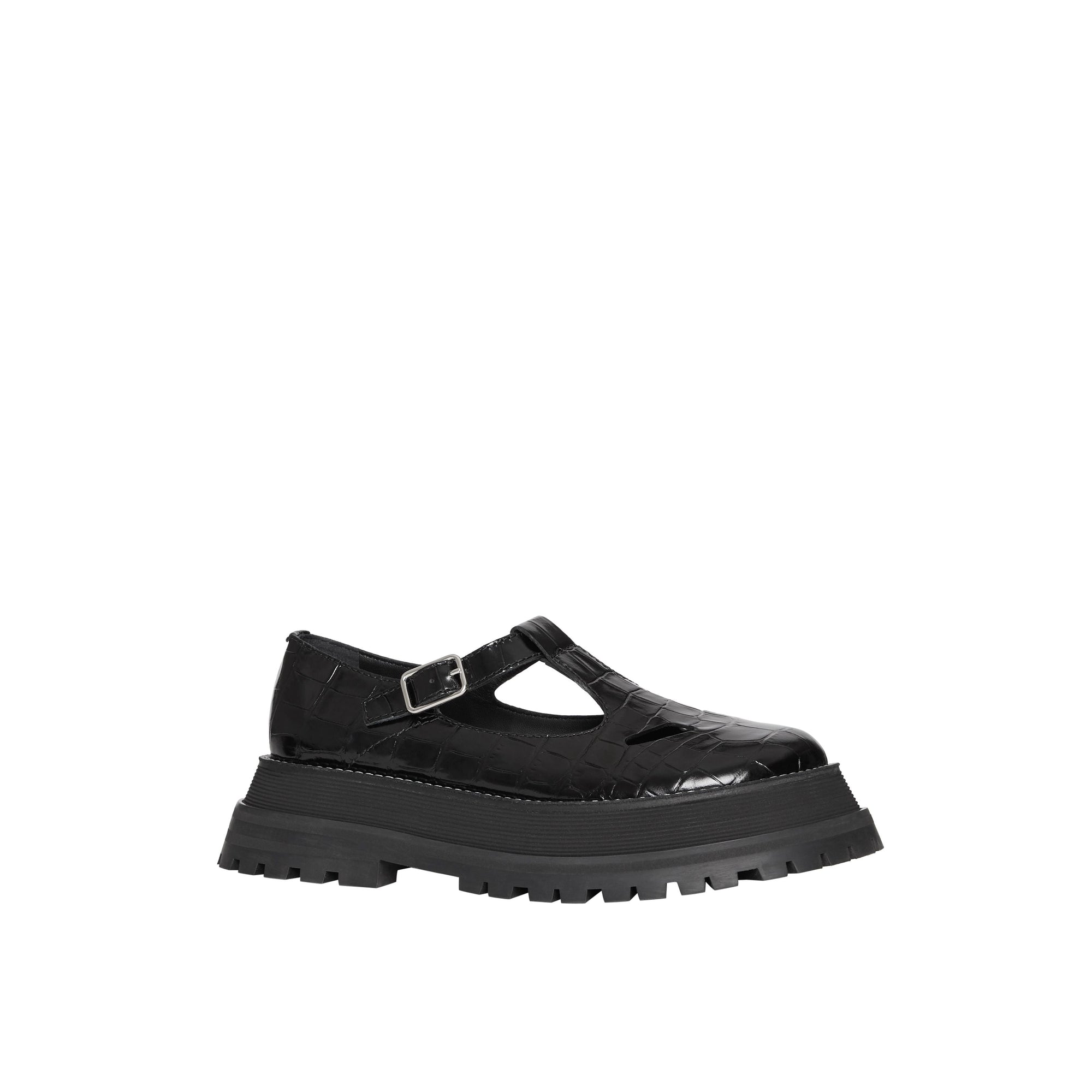 BLACK Salomés en cuir embossé