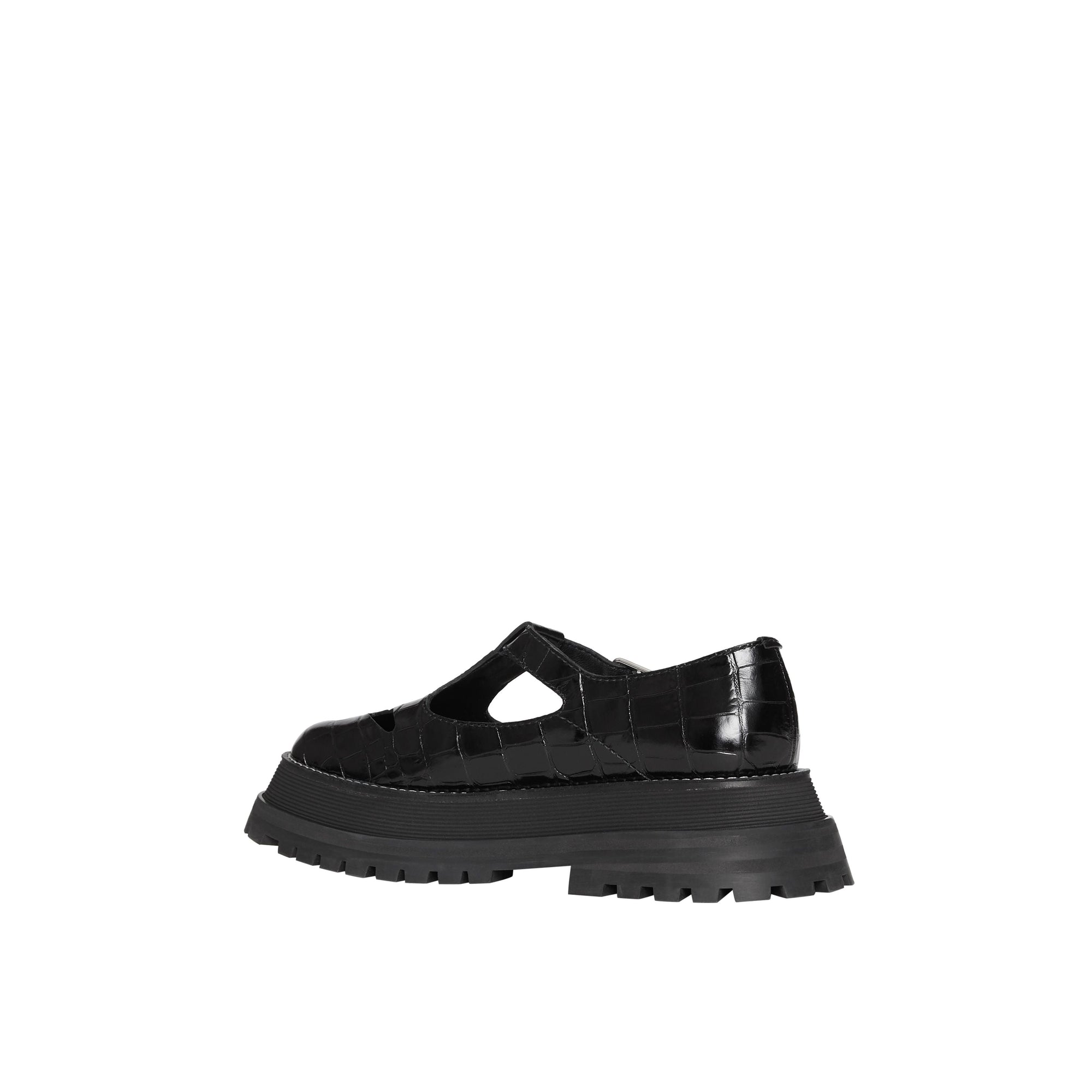 BLACK Salomés en cuir embossé