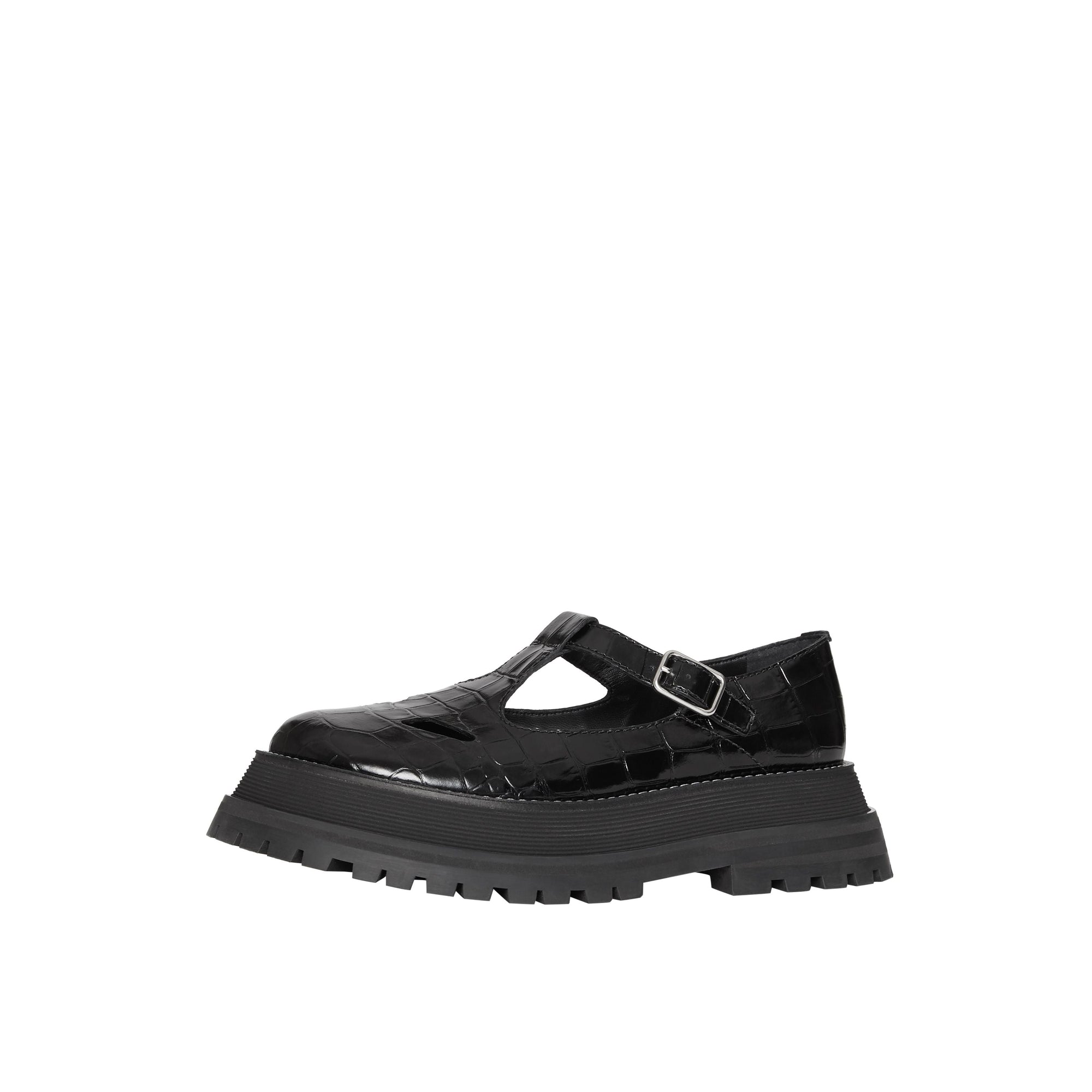 BLACK Salomés en cuir embossé