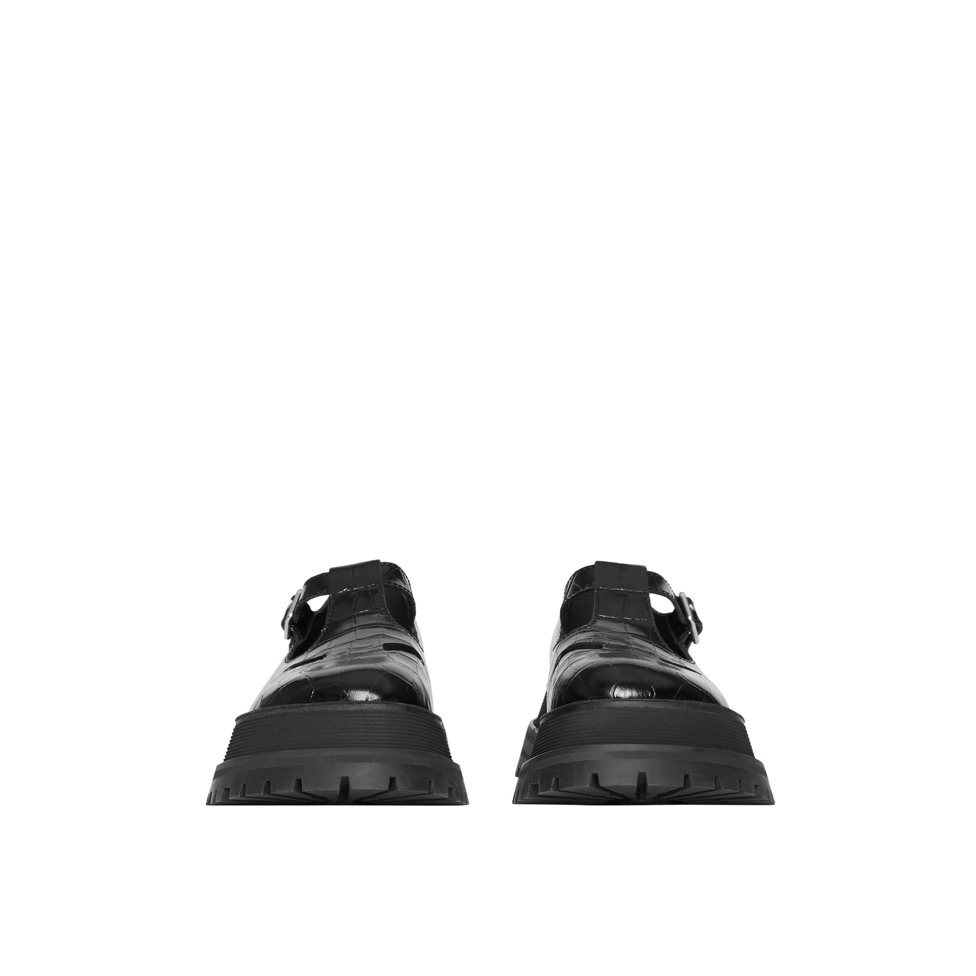 BLACK Salomés en cuir embossé