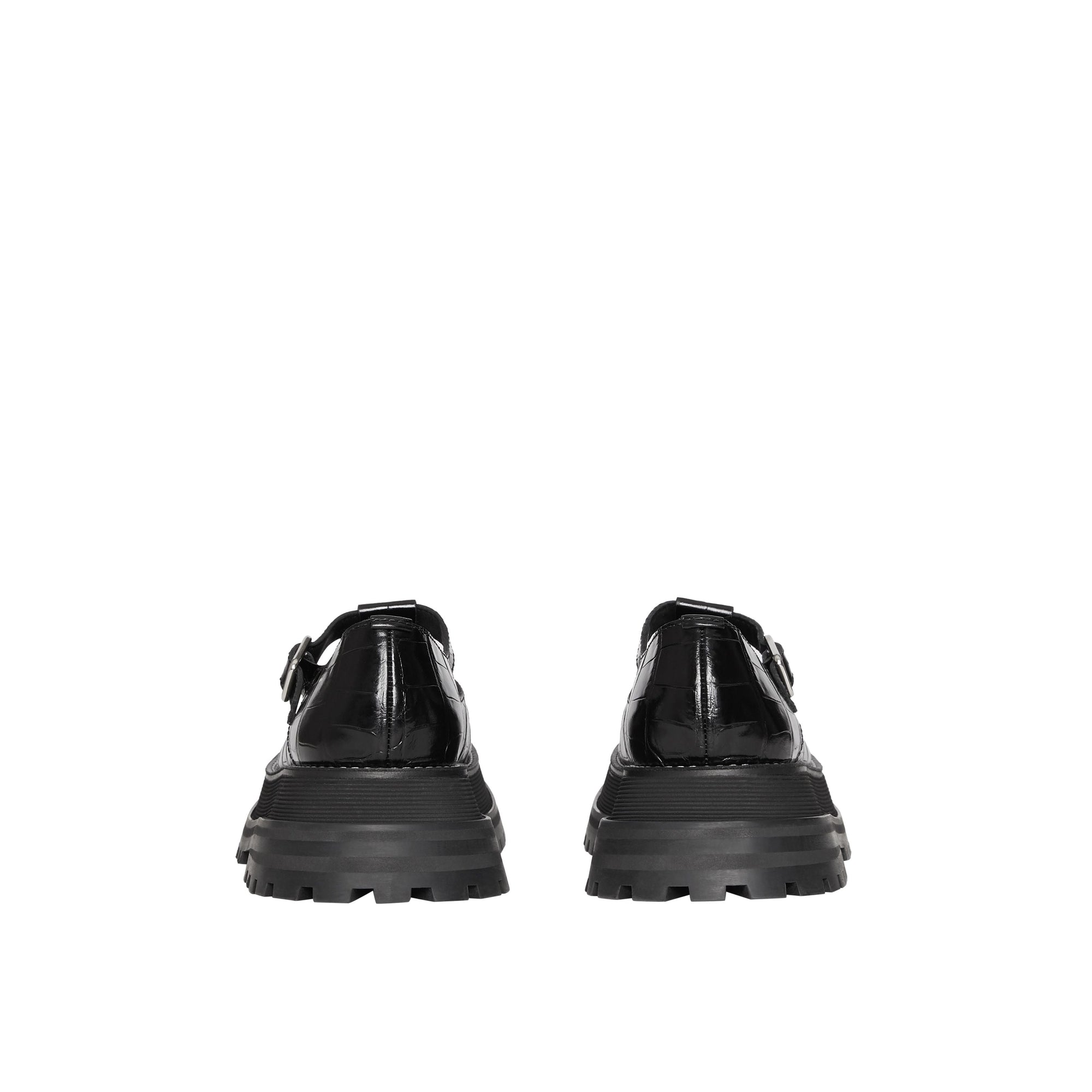 BLACK Salomés en cuir embossé
