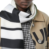 MONOCHROME Foulard en soie à imprimé montage et logo