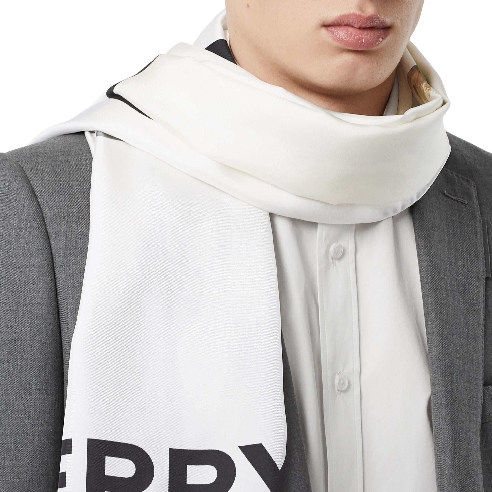 MONOCHROME Foulard en soie à imprimé montage et logo