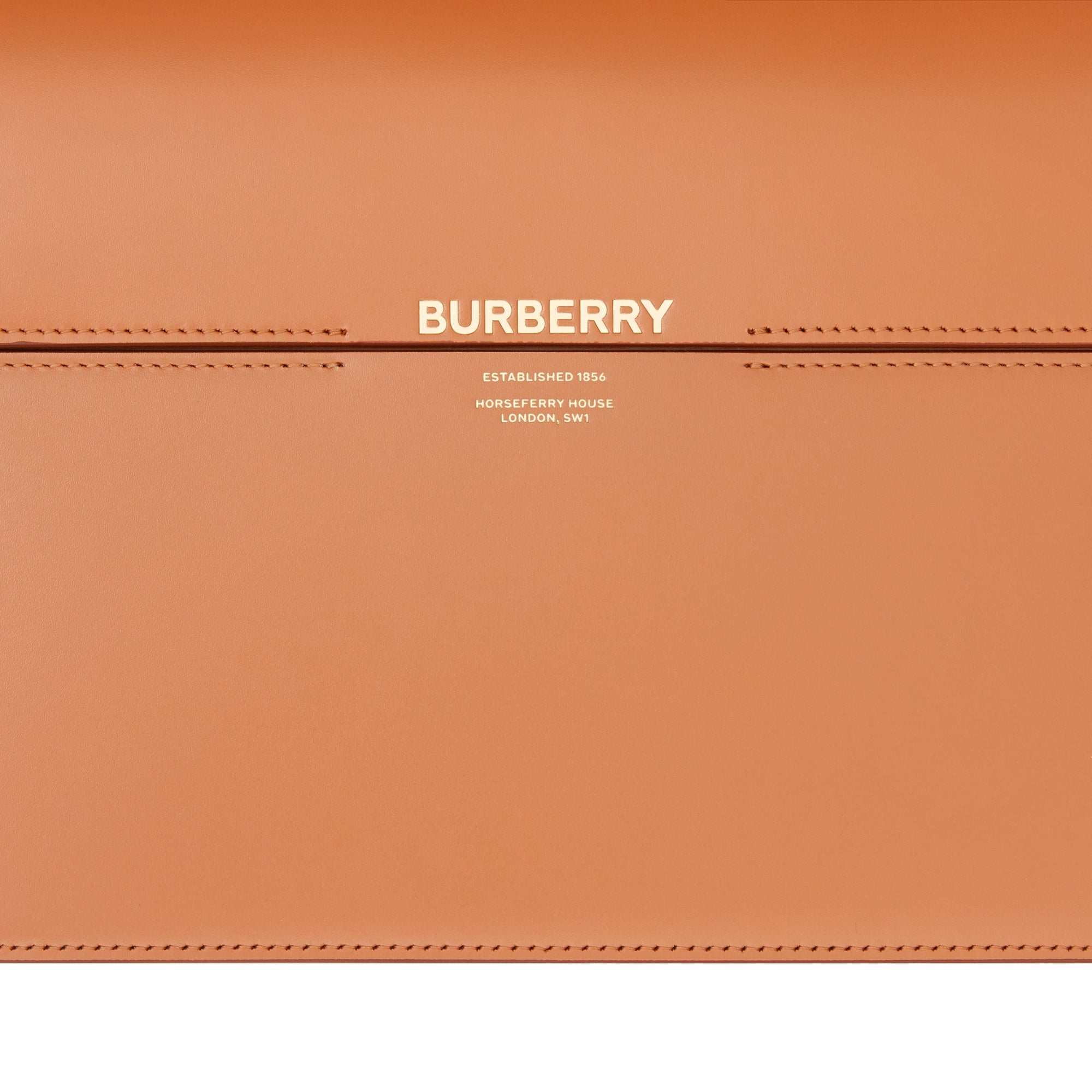 NUTMEG/PALE BLUE Grand sac Grace en cuir bicolore