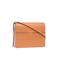 NUTMEG/PALE BLUE Grand sac Grace en cuir bicolore