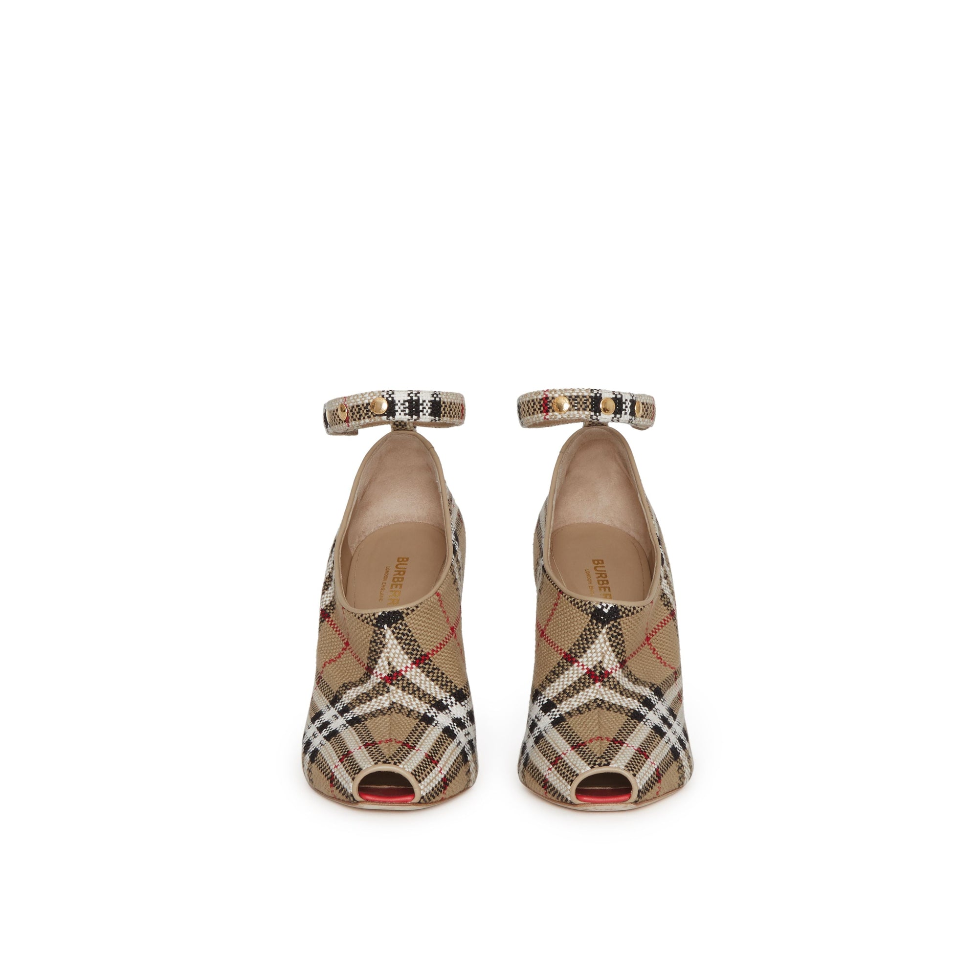 ARCHIVE BEIGE Escarpins à bout ouvert Vintage check