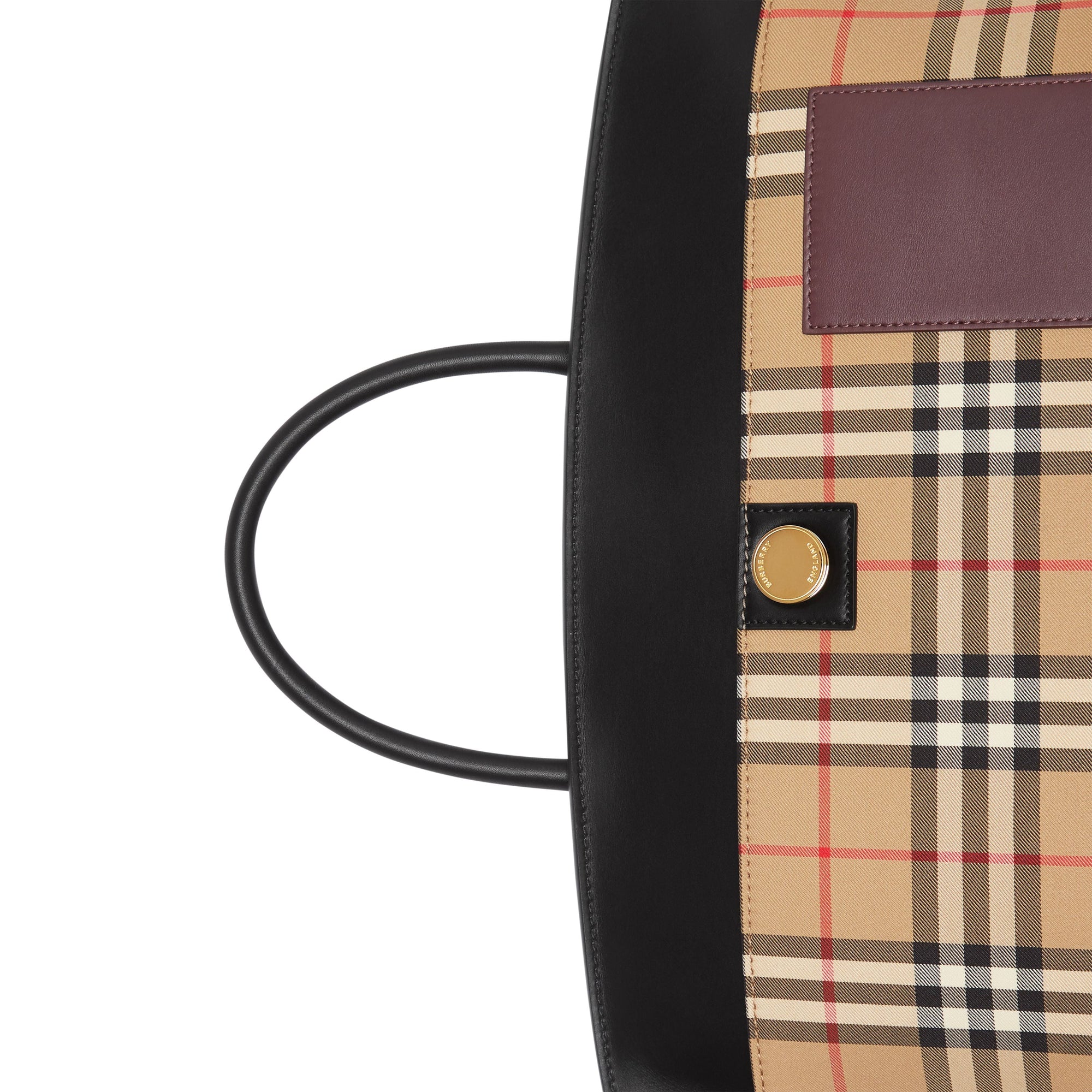 ARCHIVE BEIGE Sac à main Society en cuir et coton Vintage check
