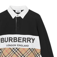 BLACK Polo à manches longues avec check et logo