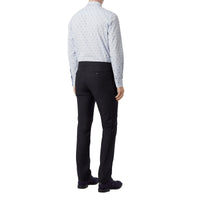 Pantalon de costume classique en laine et mohair à triple pression - Bleu de Minuit
