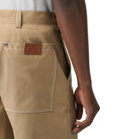 Short ajusté en coton avec poche - Miel sombre