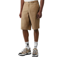 Short ajusté en coton avec poche - Miel sombre