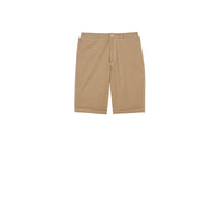 Short ajusté en coton avec poche - Miel sombre