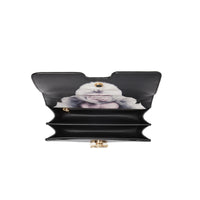 Petit sac TB en cuir à imprimé gorille - Noir