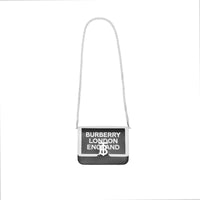BLACK/WHITE Petit sac TB en cuir avec logo
