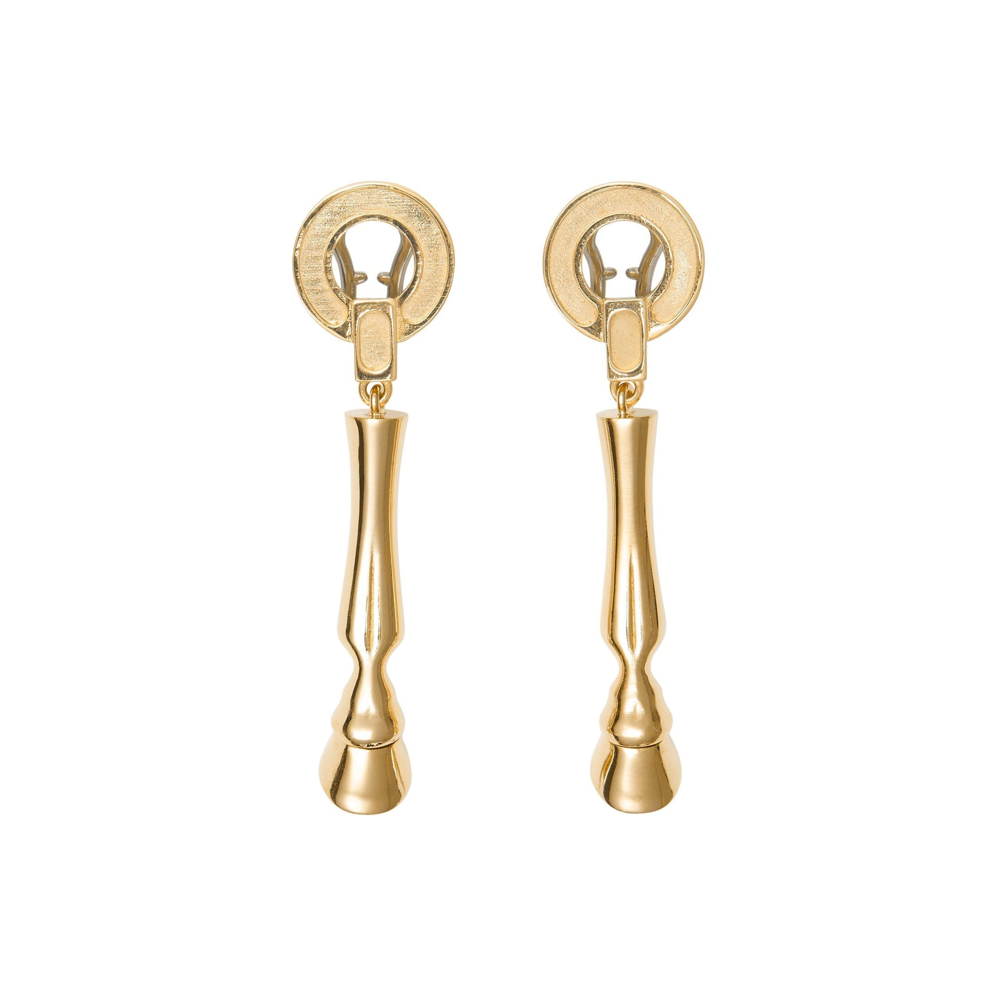Pendants d'oreilles sabot plaqués or - Or clair