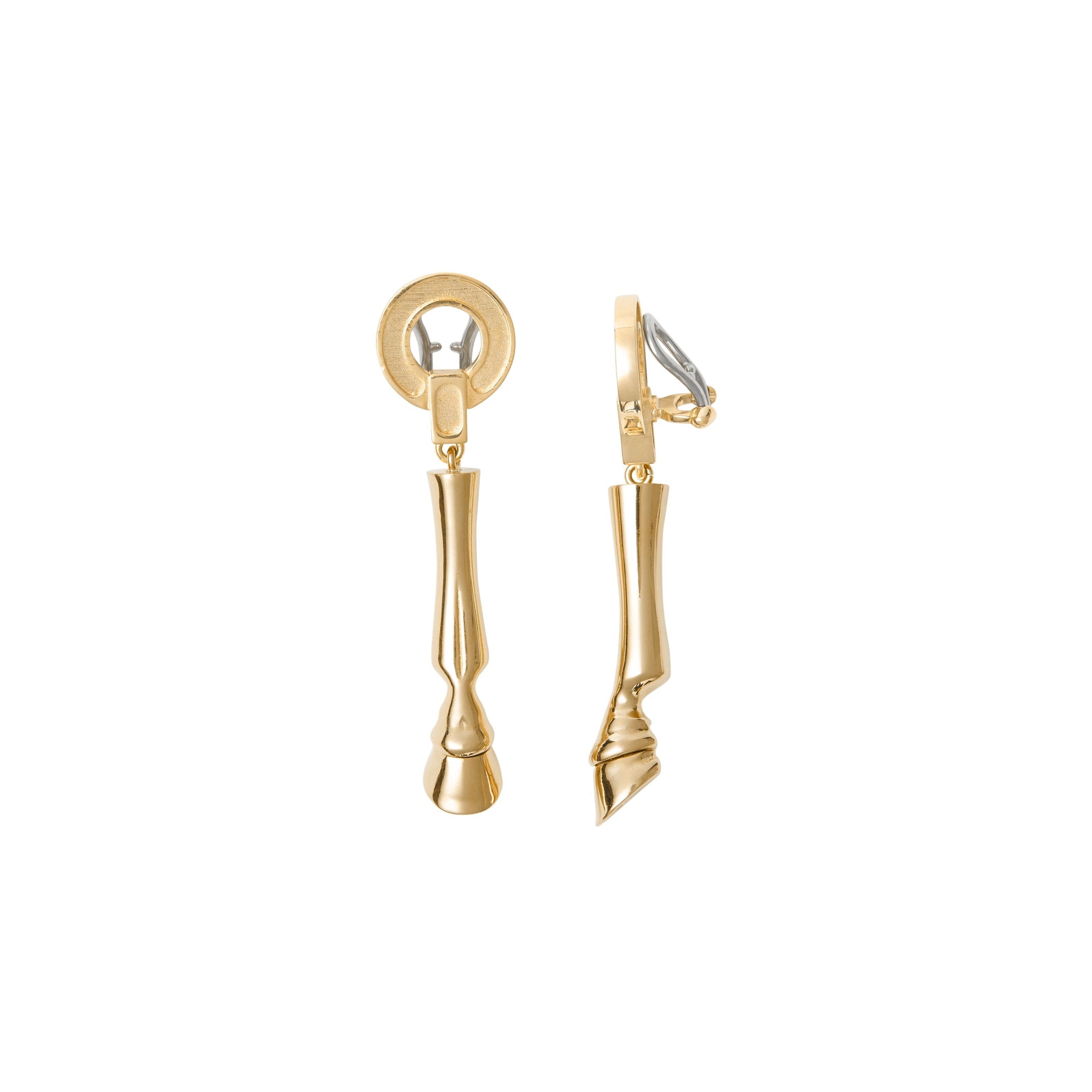 Pendants d'oreilles sabot plaqués or - Or clair