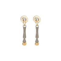 Pendants d'oreilles sabot en résine et plaqués or - Miel