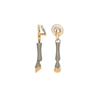 Pendants d'oreilles sabot en résine et plaqués or - Miel