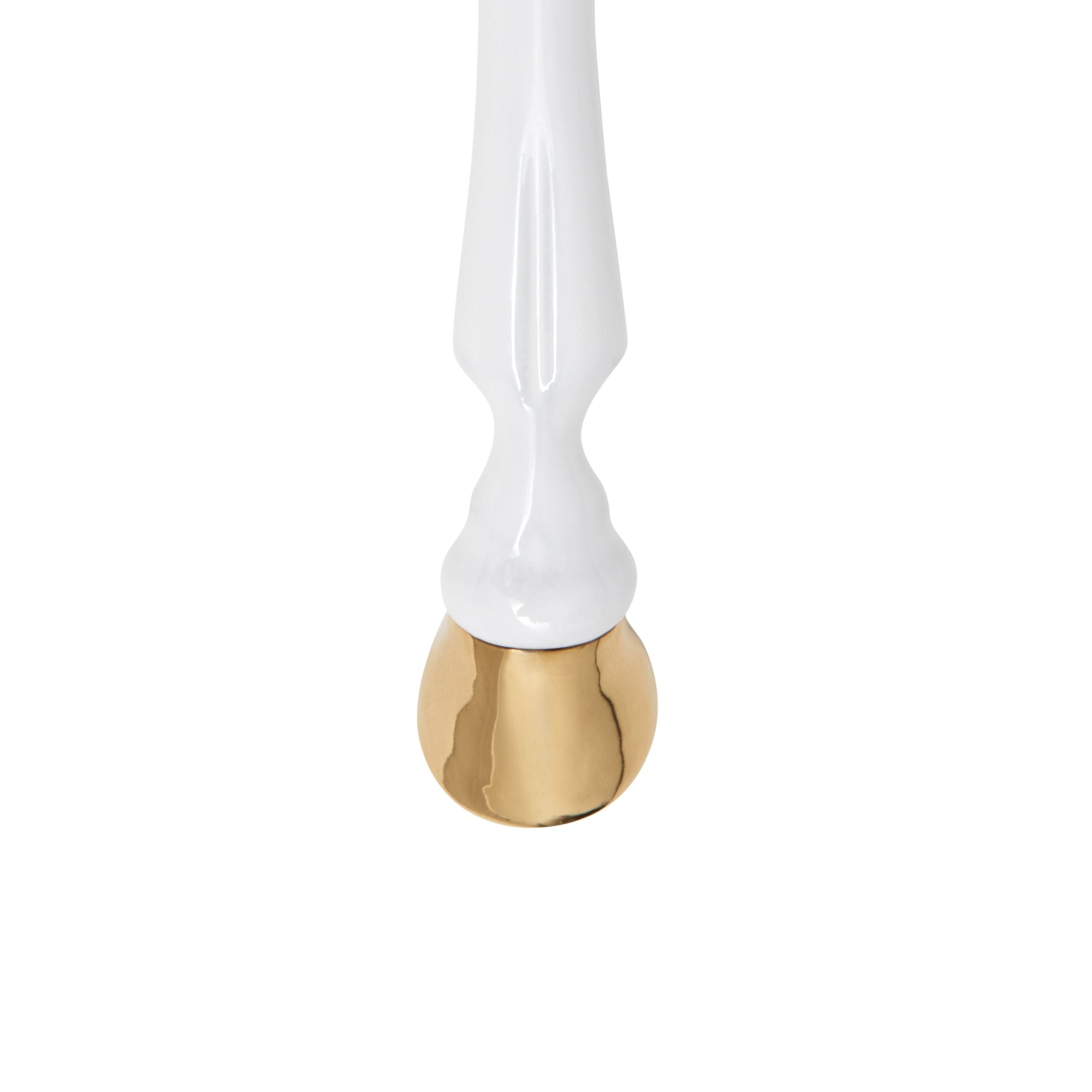 Pendants d'oreilles sabot en résine et plaqués or - Blanc & Or Clair