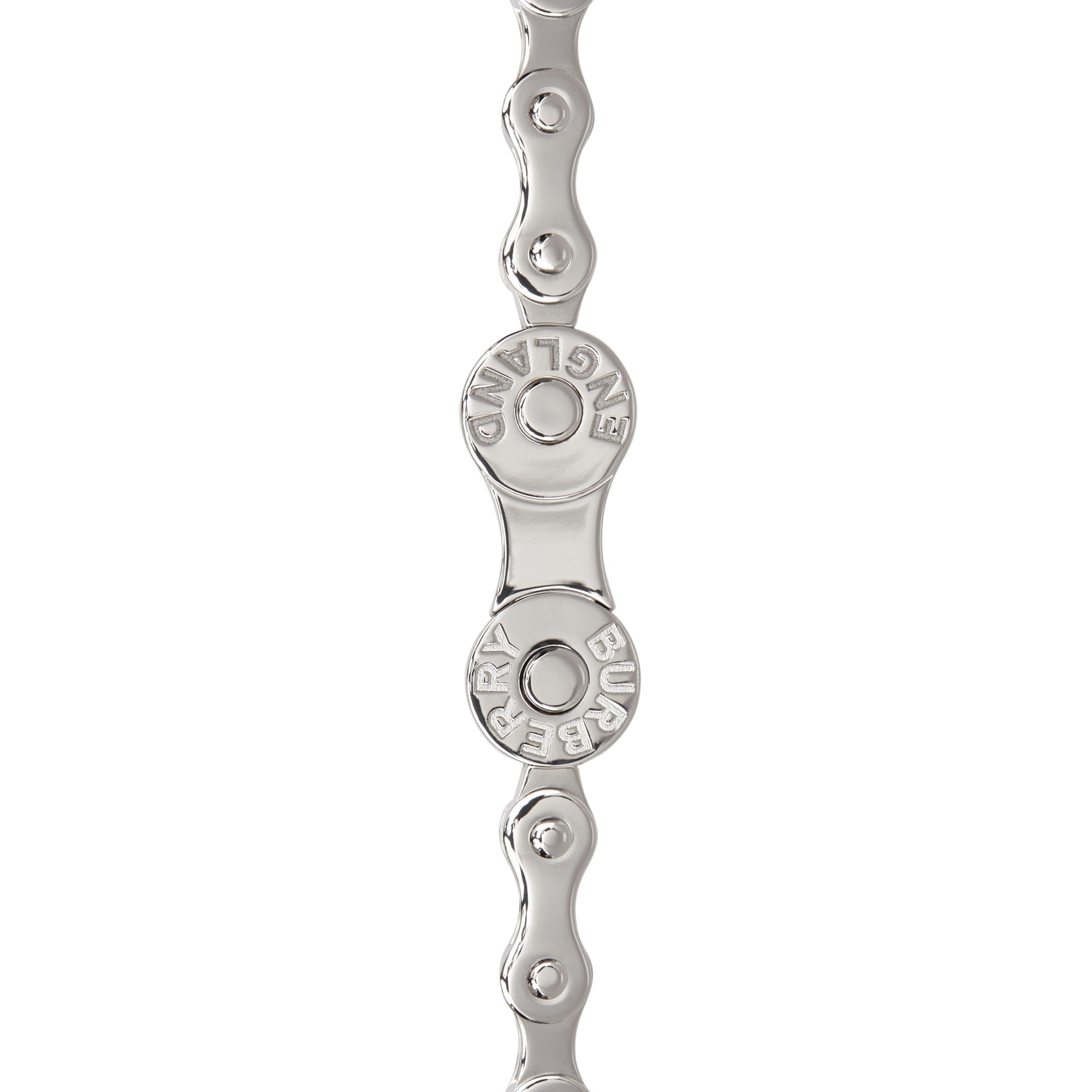 Collier plaqué palladium façon chaîne de vélo avec perles - Argent