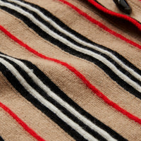 ARCHIVE BEIGE Cardigan en laine et cachemire à rayures iconiques