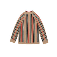ARCHIVE BEIGE Cardigan en laine et cachemire à rayures iconiques