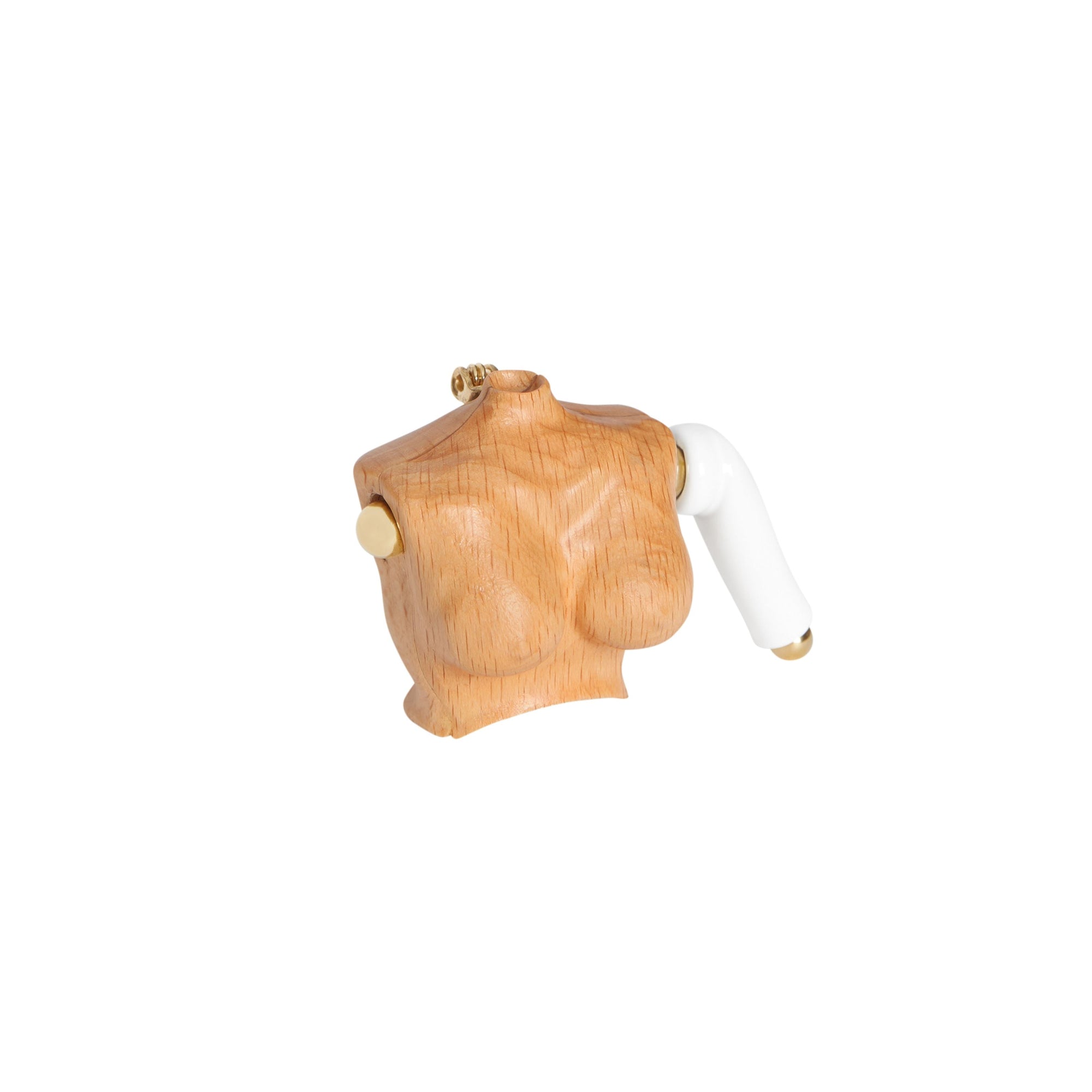 Broche figurine en bois de hêtre et émail - Blanc & Bois
