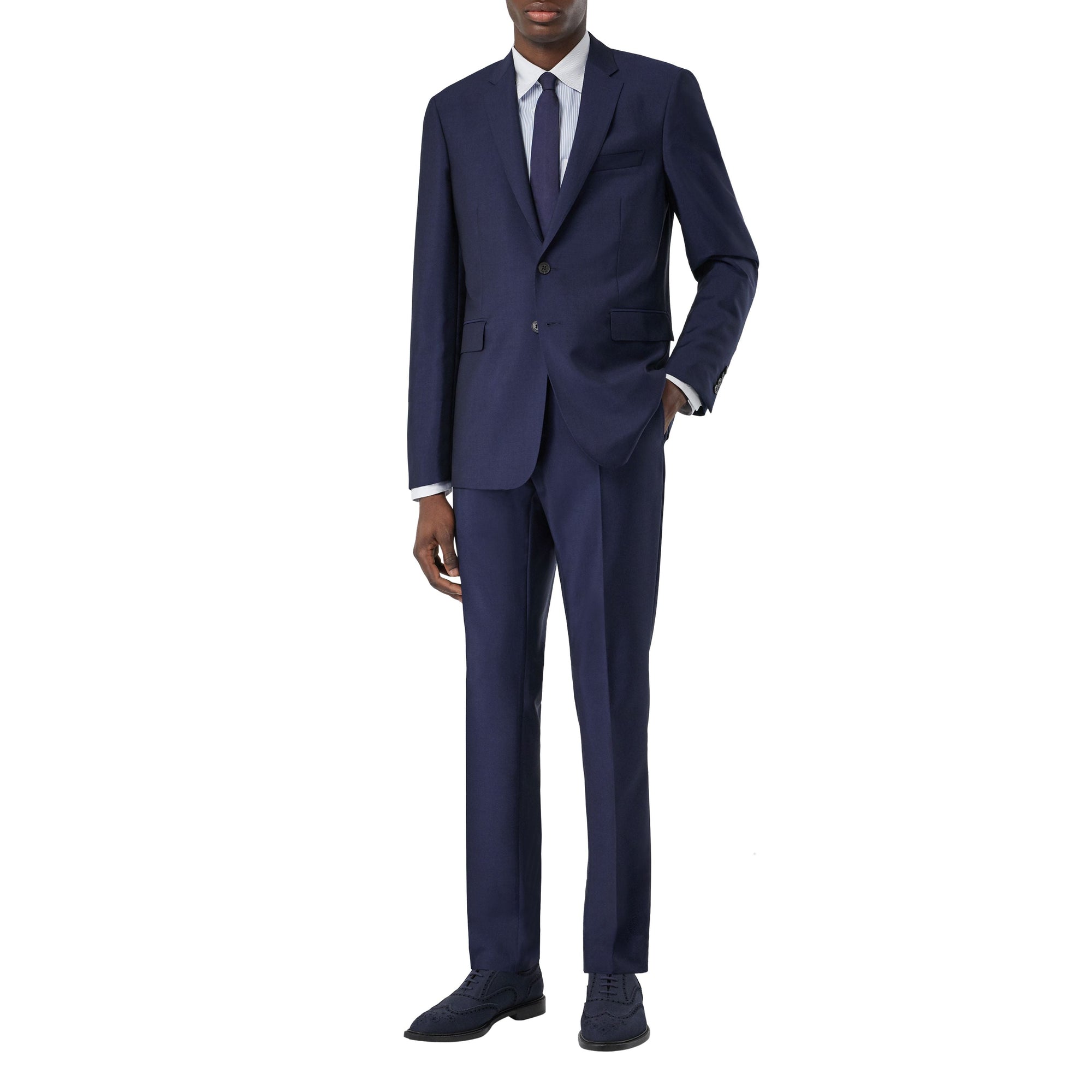 Costume slim en laine et mohair - Marine vif