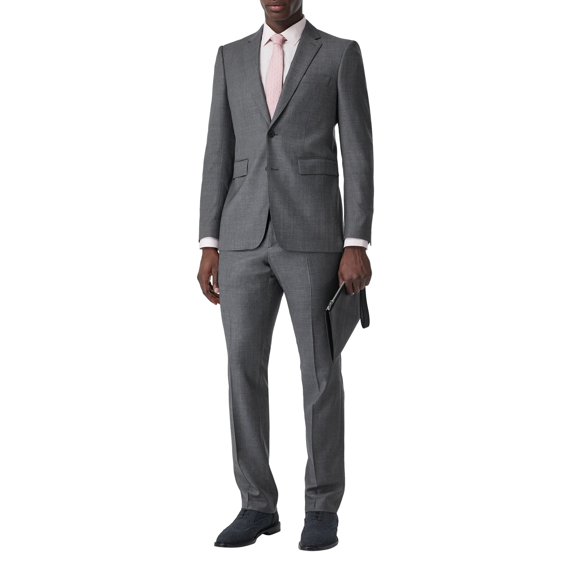 Costume classique en laine peau de requin - Camaïeu de gris moyens