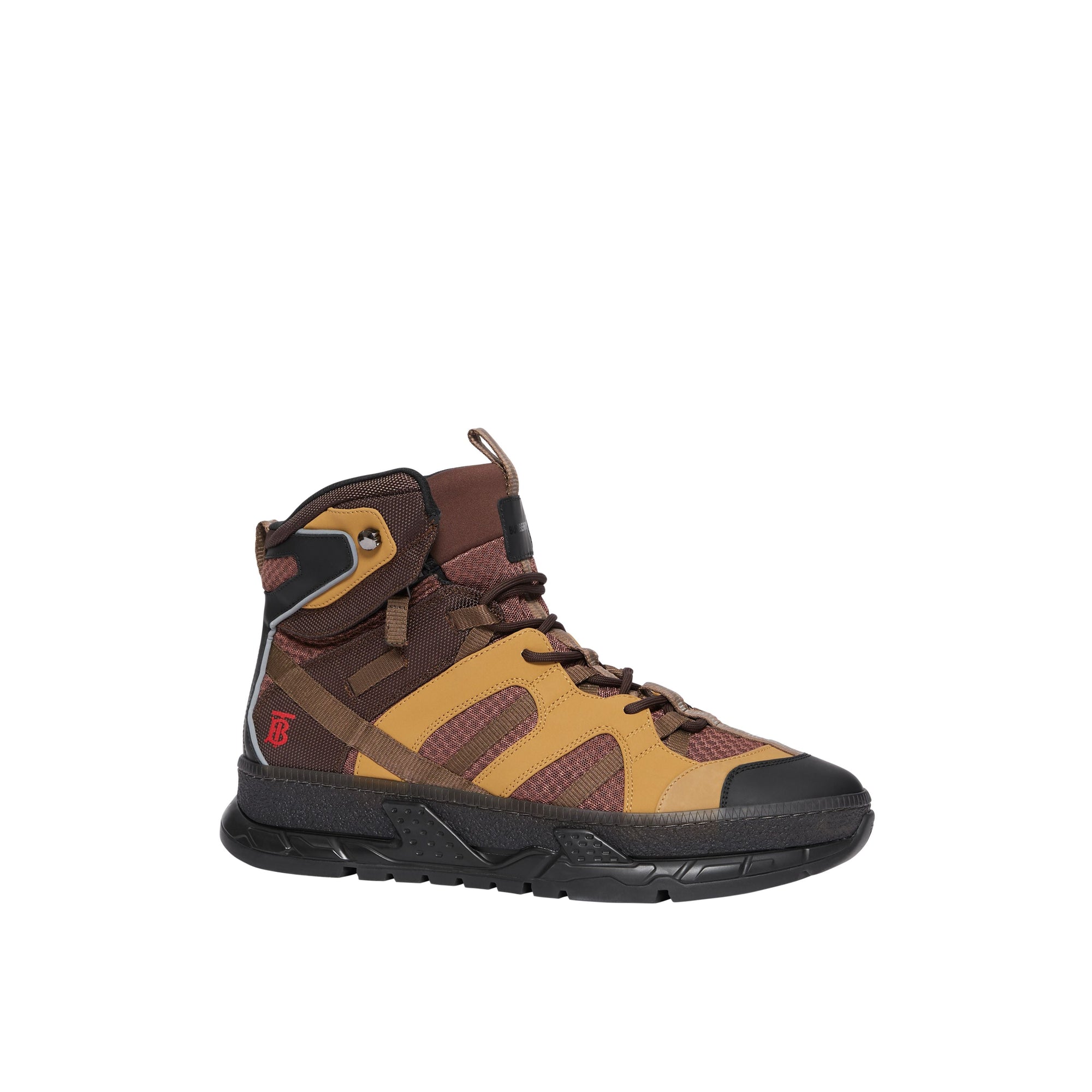 Sneakers montantes union en mesh et nubuck - Hâle sombre