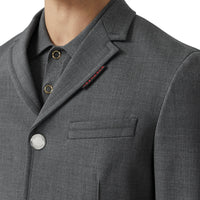 Veste de costume en laine stretch et néoprène avec rayures - Camaïeu de gris sombres