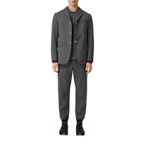 Veste de costume en laine stretch et néoprène avec rayures - Camaïeu de gris sombres