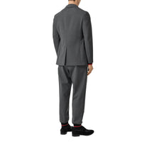 Veste de costume en laine stretch et néoprène avec rayures - Camaïeu de gris sombres