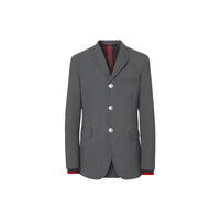 Veste de costume en laine stretch et néoprène avec rayures - Camaïeu de gris sombres